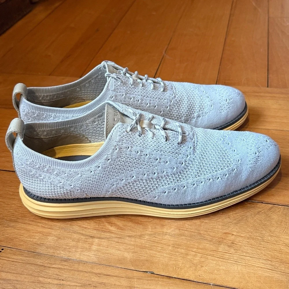 Cole Haan Original Grand Stitchlite Wingtip Oxford Light Gray Men’s 8 - Picture 2 of 7
